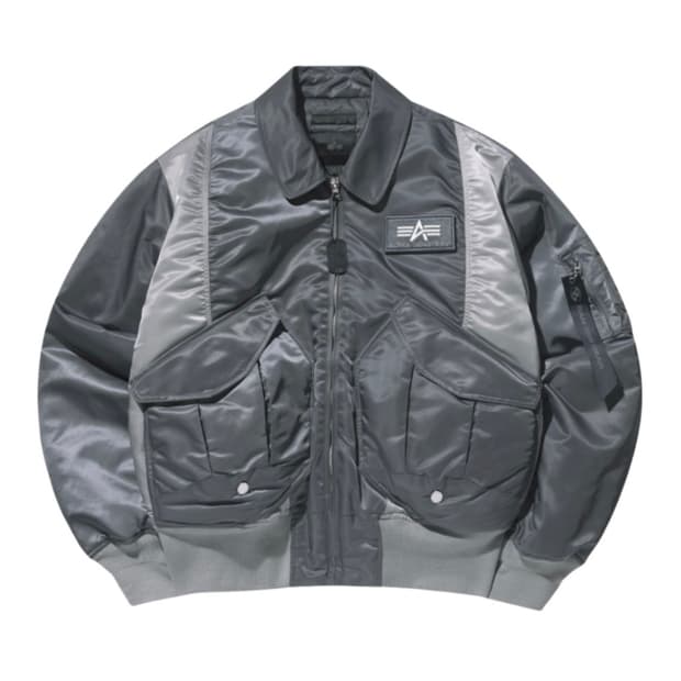 산산기어 x 알파 인더스트리 플라이트 자켓 스톤 실버 