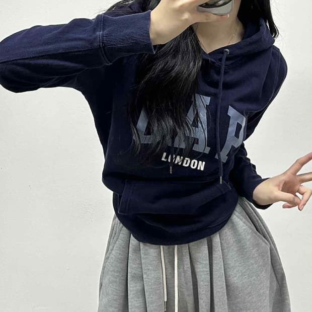 Gap 갭 런던 네이비 폭닥 스웨트셔츠 후드티(M)