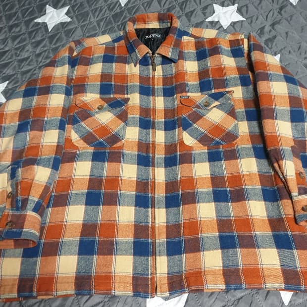 지포제팬 90s 올드스쿨 빈티지 울 플란넬 집업자켓 (L)