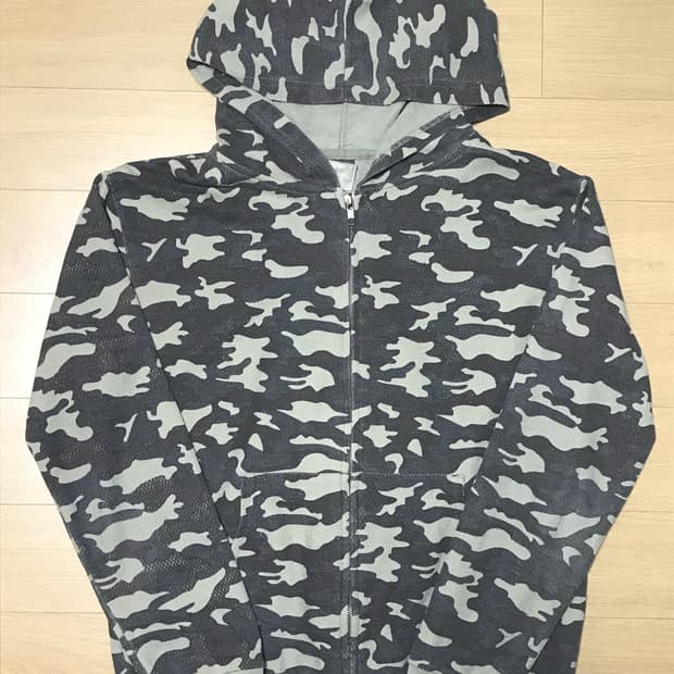 빈티지 카모 후드집업 