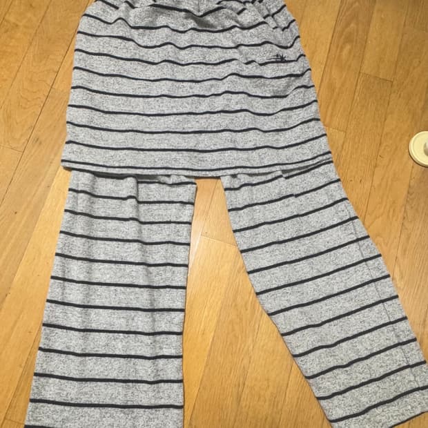 나이트고스트클럽 로고 스웨이트 레이어드 팬츠