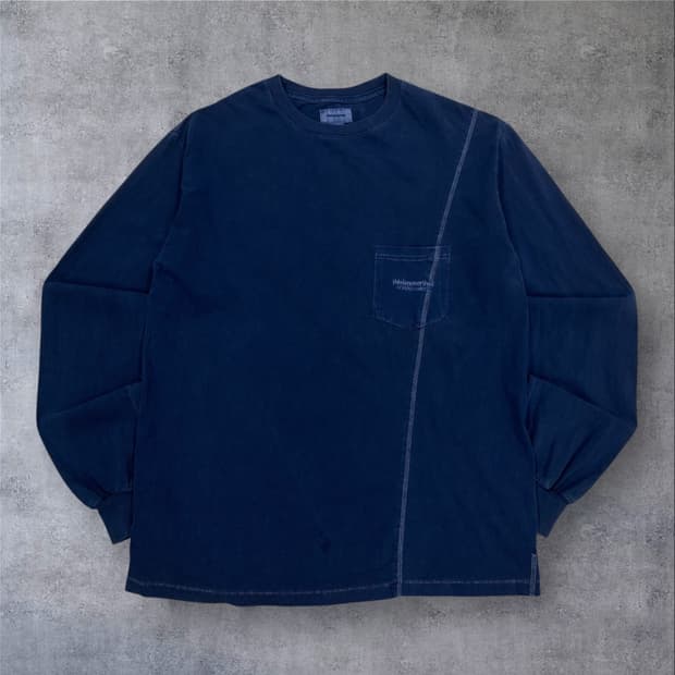 디스이즈네버댓 네이비 컬러 스몰 로고 롱슬리브 긴팔티