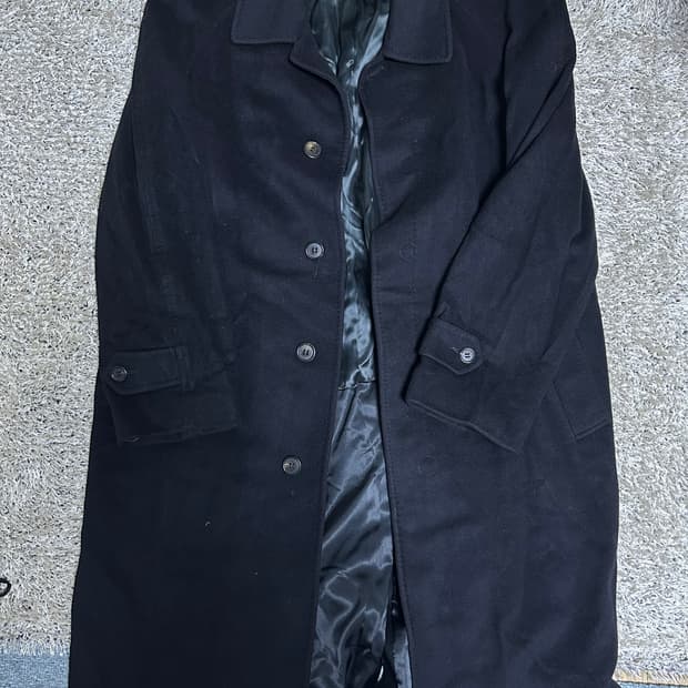 이태리제 캐시미어100프로 검정색 코트 사이즈 105~110