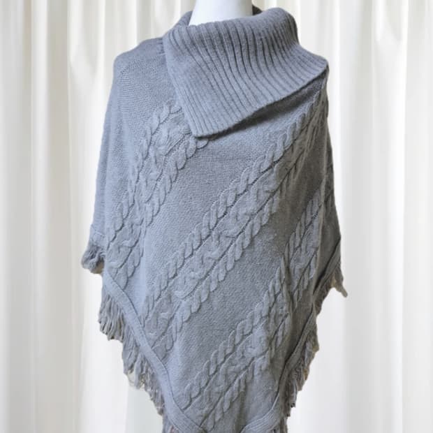 니혼진 모리걸 테슬 그레이 하이넥 케이프