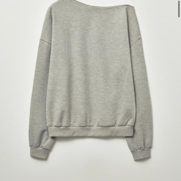 원 숄더 스터드 오버핏 스웻셔츠 [멜란지]