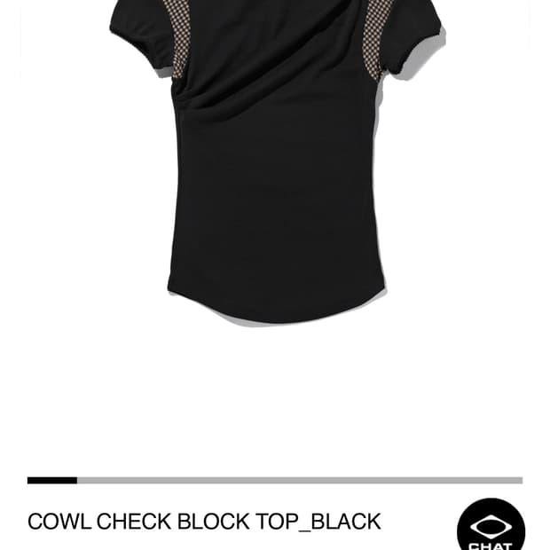 구해요 미스치프 COWL CHECK BLOCK TOP