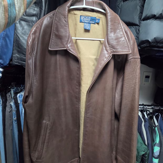 폴로 가죽자켓 브라운