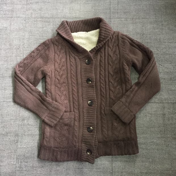 일본빈티지 Pajan 올드스쿨아메카지 혁오풍 숄카라 양털가디건