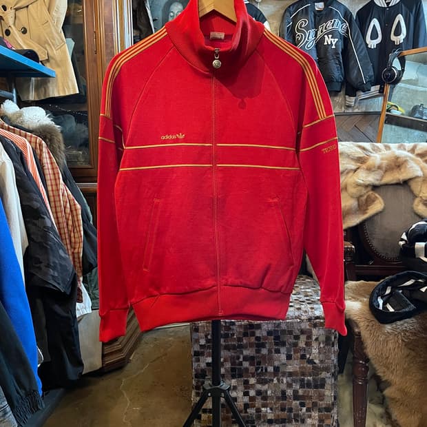 아디다스 X 데상트 80s 올드스쿨 트랙탑 저지 자켓 레드/골드