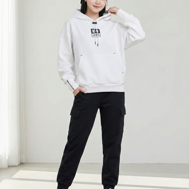 언더아머 안감기모 화이트 로고 후드티_M