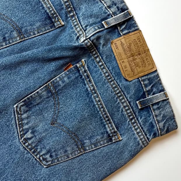 90S 리바이스 505 레귤러 스트레이트 오렌지탭 데님 팬츠 USA