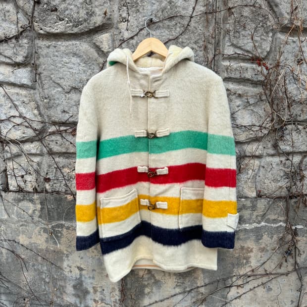 50s 허드슨베이 빈티지 양모 블랭킷 코트