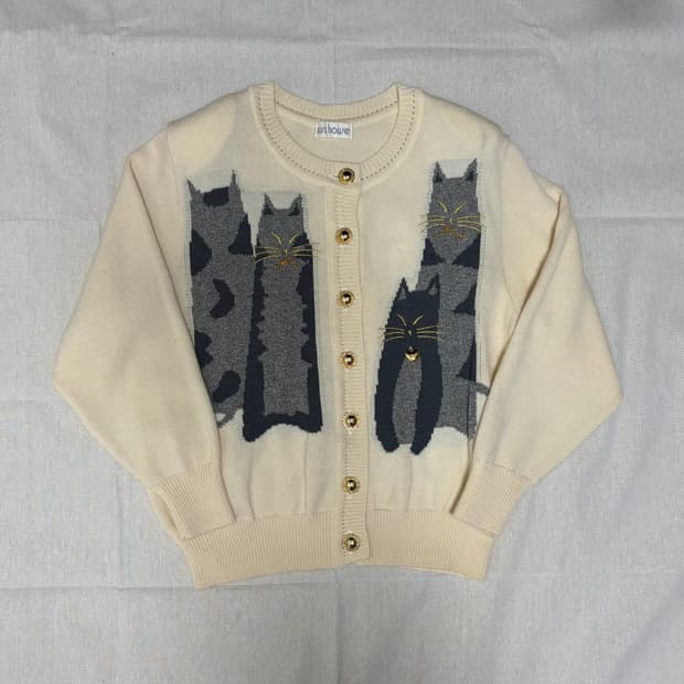 [일본빈티지] 고양이 울 니트 가디건