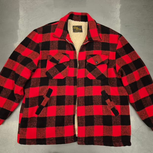 90s Cal craft 버팔로체크 쉐르파 자켓