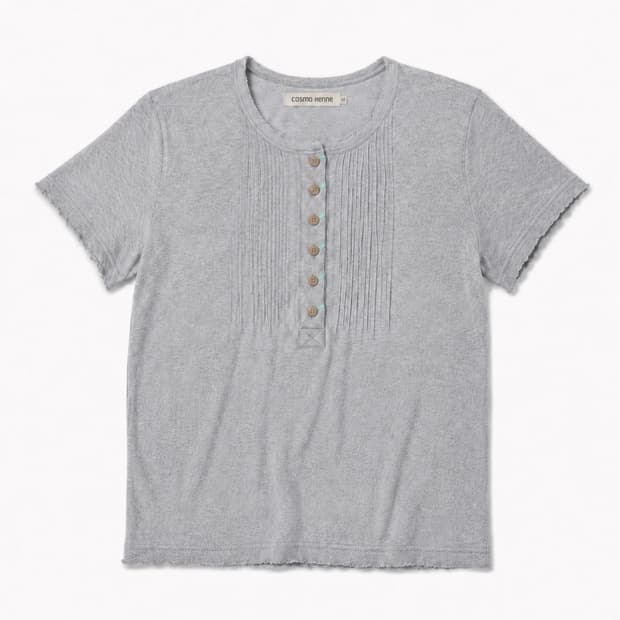 Vintage pintuck henley t-shirt