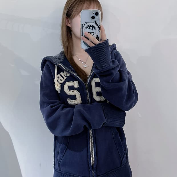 아베크롬비 빅로고 헤비스웻 후드집업