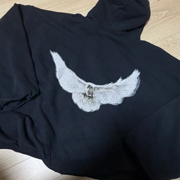 XS 이지갭 발렌시아가 도브 후드 워시드 블랙