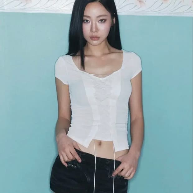 플노팔 Heren Corset Short Sleeve Top