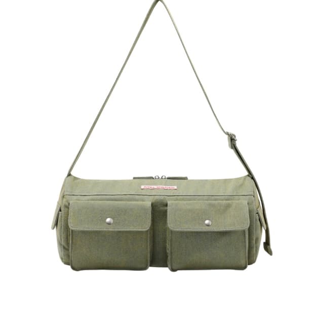 denim duffle bag khaki