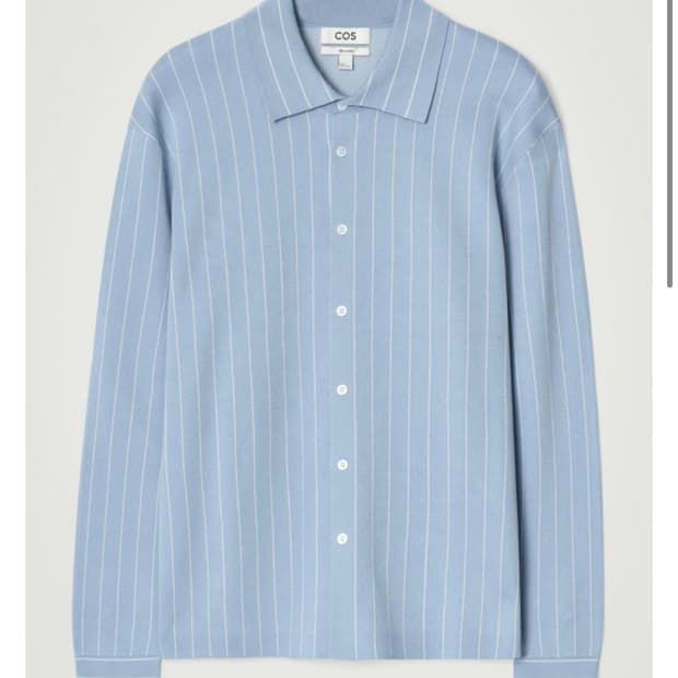 [S] COS 코스 릴랙스드 스트라이프 니트 코튼 셔츠 가디건
