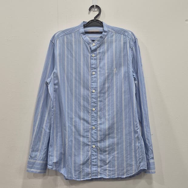 빈폴 스트라이프 헨리넥 셔츠 남성 100 블루