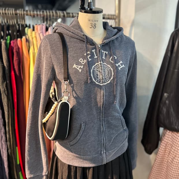 Abecrombie Grey Zip-Up Hoodie