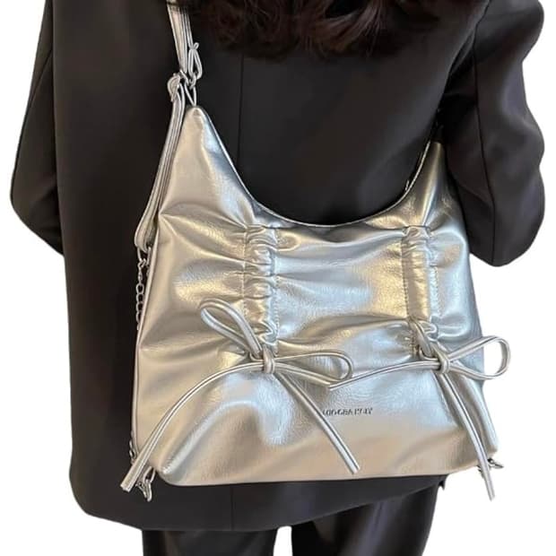 3Way 리본 실버 셔링백 