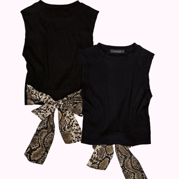 SPIRALGIRL python ribbon ribbed sleevele