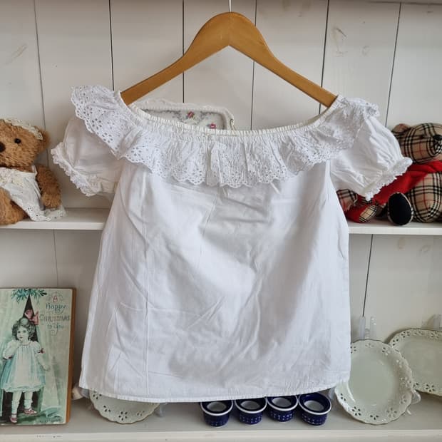 질 스튜어트(JILL STUART) 화이트 코튼 블라우스