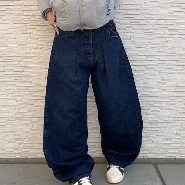 00s SAM JEANS 올드스쿨 진청 오버 와이드 데님 팬츠