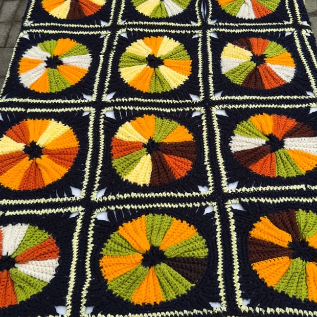 빈티지 소품 USA 크로셰 블랭킷