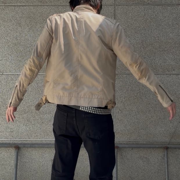 Washed Suede Multi-Zip Cafe Racer Jacket