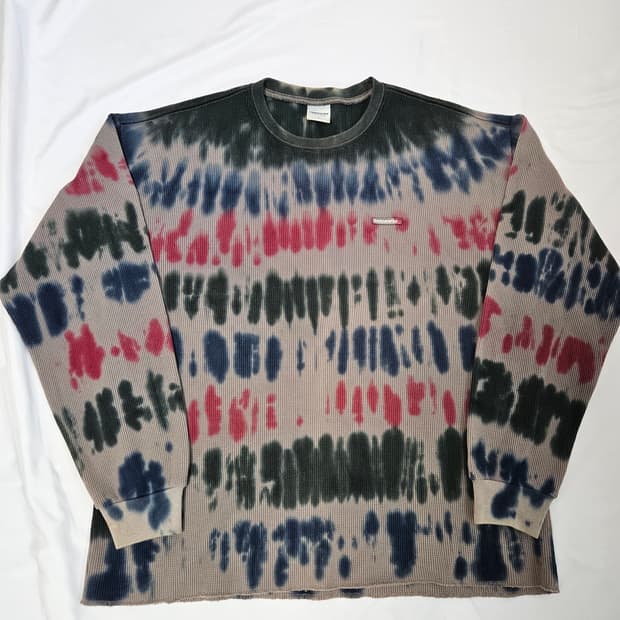 디스이즈네버댓 타이다이 와플니트 롱슬리브 티셔츠 빈티지 페인팅 디네댓 L