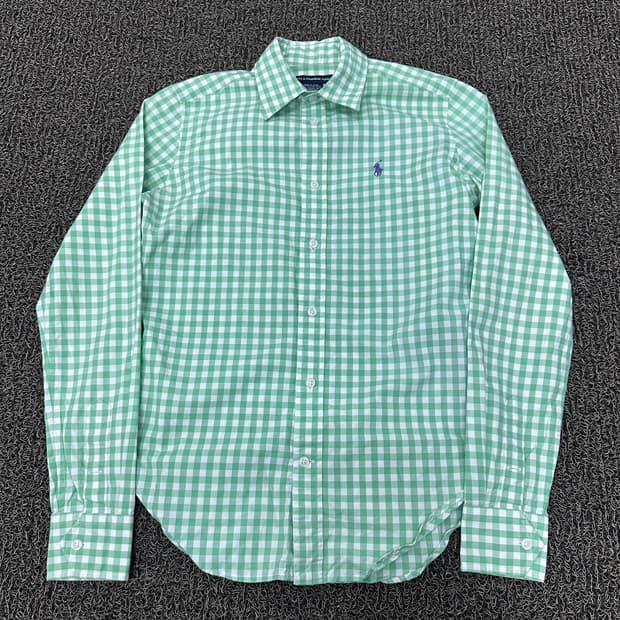 POLO 폴로 랄프로렌 여성 체크 패턴 셔츠 그린