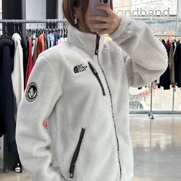 노스페이스 화이트라벨 화이트초코 리모 플리스자켓