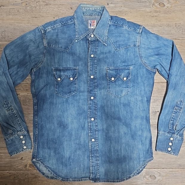 리바이스 LVC 1955 쏘우투스 데님 셔츠 S