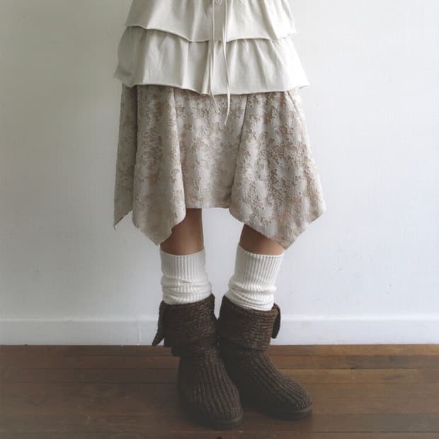 Moldy Pigment Long Skirt Rose Gray