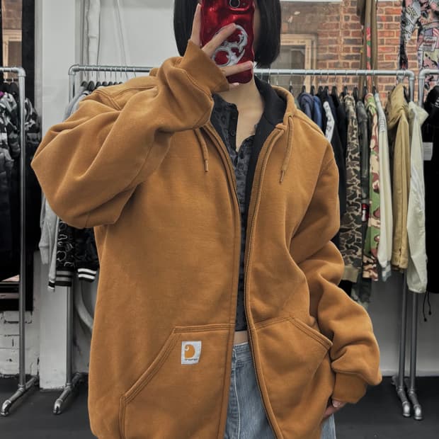 칼하트 써멀 브라운 후드집업