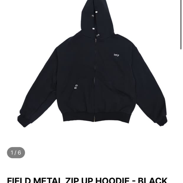 파코서플라이 필드 메탈 집업 후디 블랙