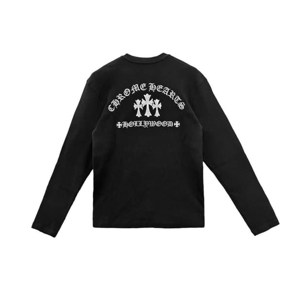 [XL] 크롬하츠 세메터리 크로스 헨리넥 와플 니트 블랙