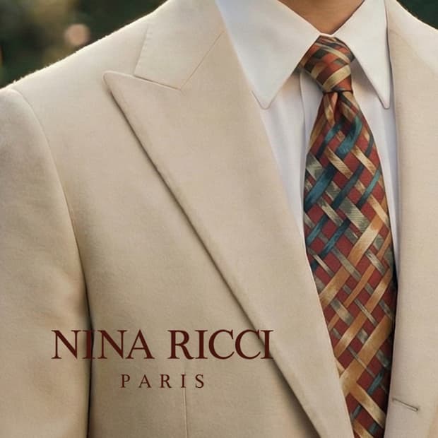 니나리치 실크 브라운 체크 패턴 넥타이 9.4cm A+등급 K2029