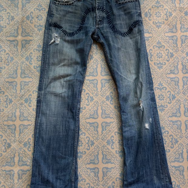 ann denim stitch detail jeans 