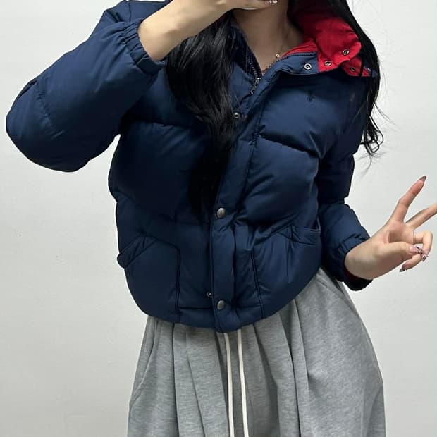 폴로 랄프로렌 네이비 걸즈 푸퍼 패딩 덕다운 자켓(XL)