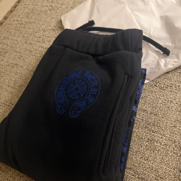 (L)크롬하츠 홀스슈 팬츠 블랙/블루