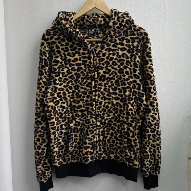 Vintage Leopard Hood Zip-Up