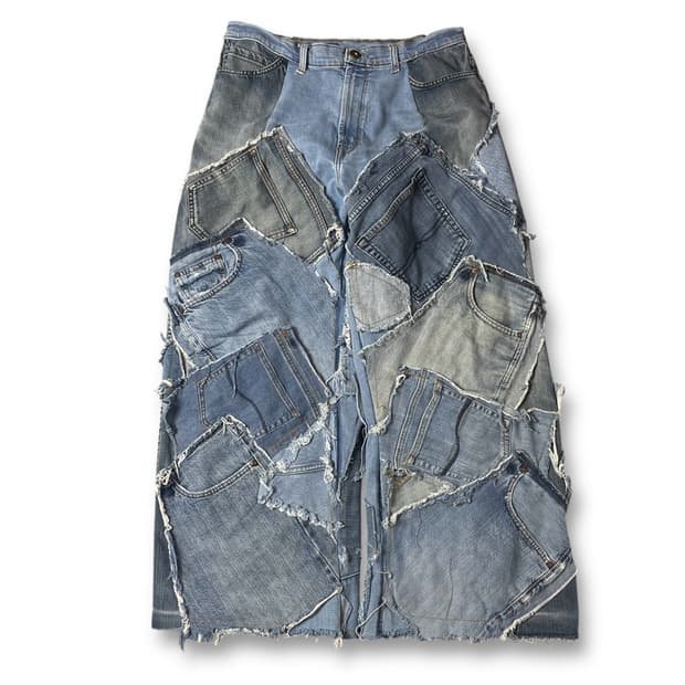 (31) 랭글러 리메이크 커스텀 패치워크 데님 팬츠