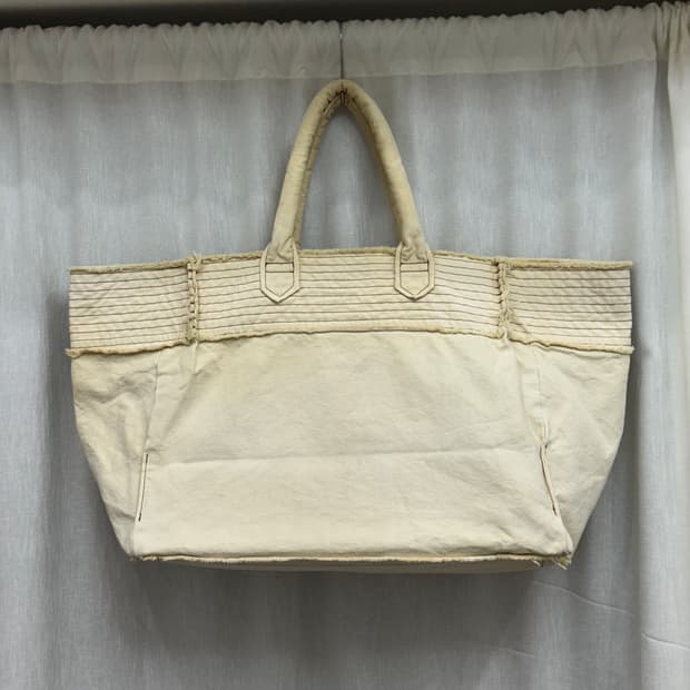 05SS) 꼼데가르송 트리코 브라운 스티치 캔버스 토트백