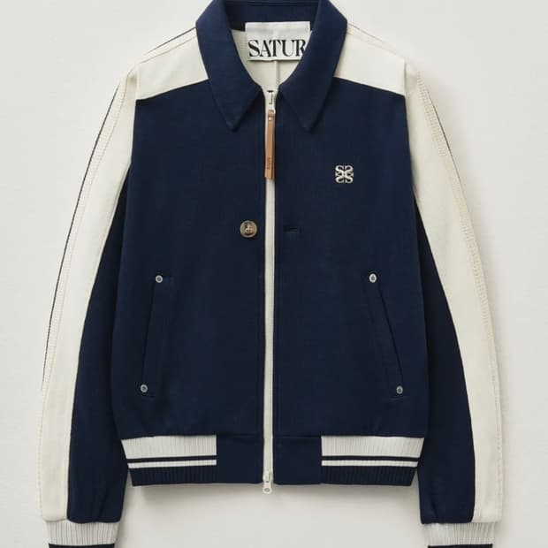 [Satur] 세터 로턴 칼라 트랙 집업 자켓 클래식 네이비