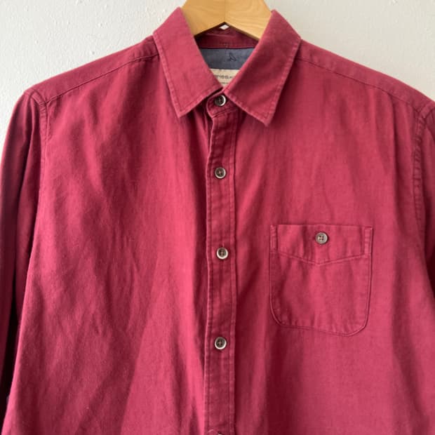 시리즈 남성 레드 코튼긴팔셔츠