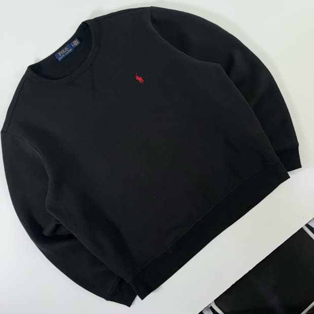 Polo  폴로 랄프로렌 자수 블랙 맨투맨 